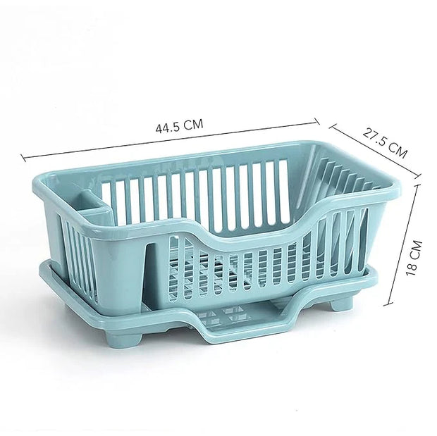 Plastic Dish Drainer Drying Rack 3 in 1 Kitchen Sink Organizers Water Drain Tray