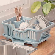 Plastic Dish Drainer Drying Rack 3 in 1 Kitchen Sink Organizers Water Drain Tray