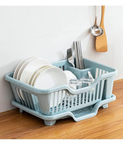 Plastic Dish Drainer Drying Rack 3 in 1 Kitchen Sink Organizers Water Drain Tray