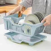 Plastic Dish Drainer Drying Rack 3 in 1 Kitchen Sink Organizers Water Drain Tray
